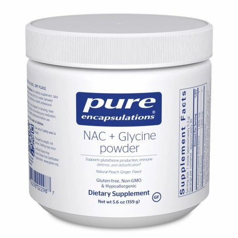 NAC + Glycine Powder Natural Peach Ginger (30 serves) 159g-Matakana Pharmacy